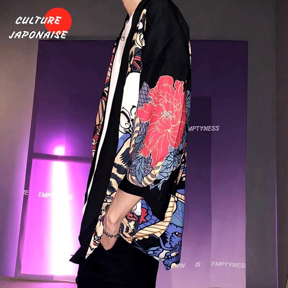 Veste haori homme motif démon Hannya
