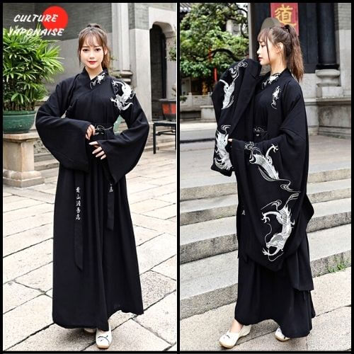 Magnifique Kimono Japonais Ancien Avec Broderie De Dragons Colorés - Pièce Unique Et Authentique