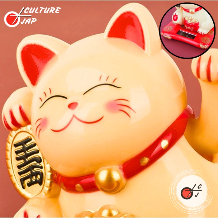 Porte-clé chat porte-bonheur Maneki Neko avec clochette : Attirez la  prospérité et la chance